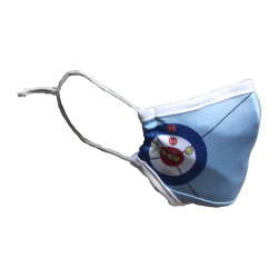 Face mask reusable with curling rink design